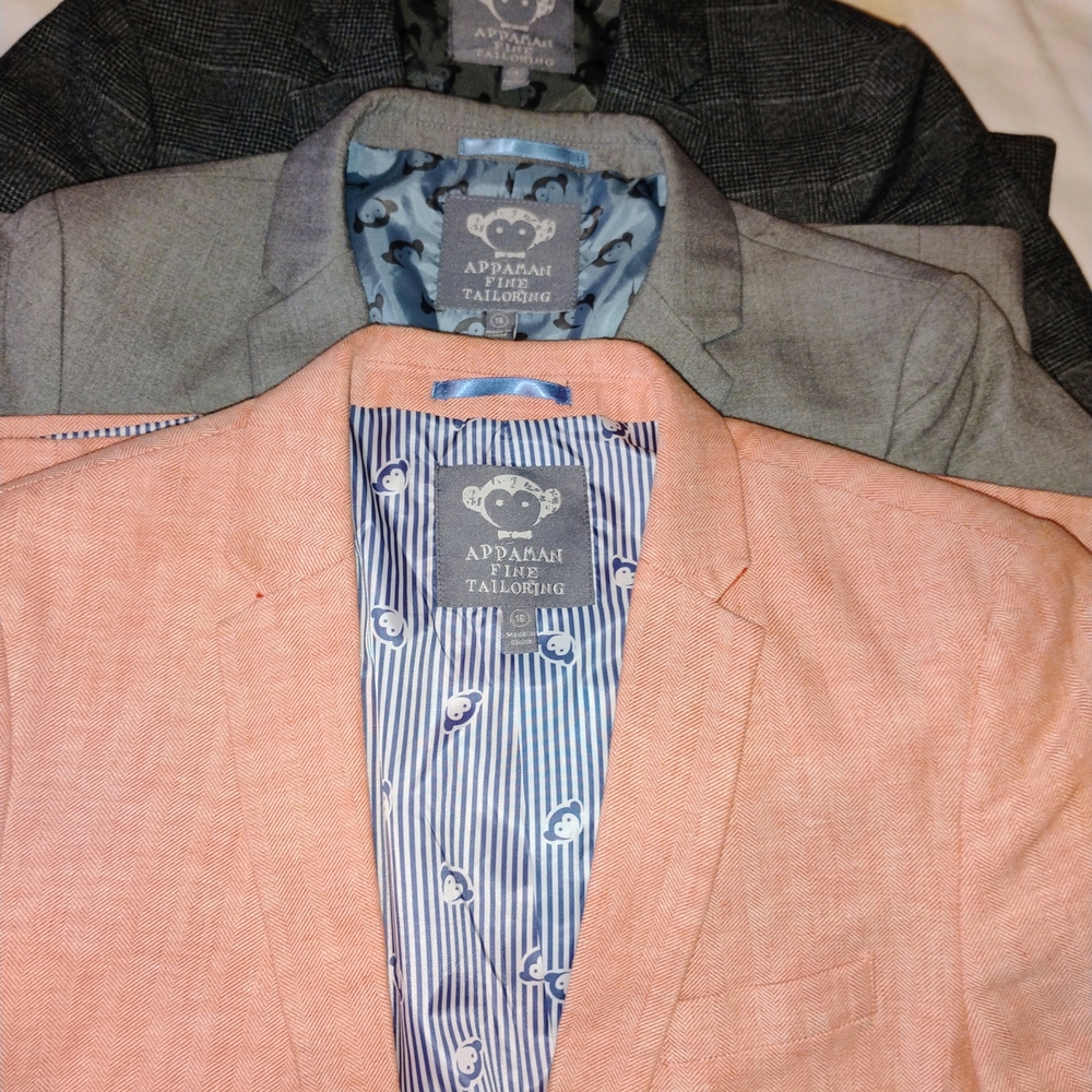 Appaman Boys' Blazer Set - Pink, Gray, Black